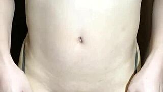 look at this perverted masochist's tied phimosis hairless cock and balls