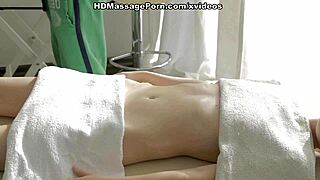 hot blonde gives kick-ass massage with blowjob