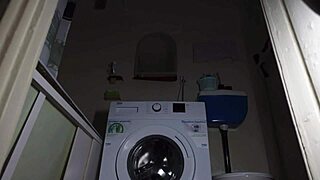 Neighbor fucks in bathroom.