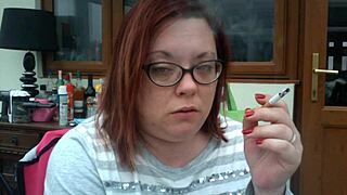 European chubby smoker Tina Snua’s morning drag and cough fetish