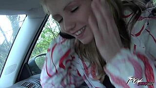 Petite Skinny Blonde Teen 18+ Suck Cock Under Steering Wheel And Fuck 😈