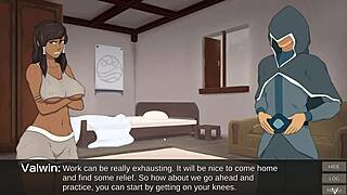 Angry Korra Gives Intense Blowjob with Her Big Tits