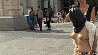 Gagged Busty Spanish Slut Fucked Hard in Public Outdoor Scene