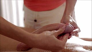 Wow, that sensual massage turned into wild fucking with a hot babe in lingerie! 🔥