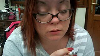 BBW Tina Snua Smokes First Cigarette Of The Morning, Coughing Fetish With Glasses