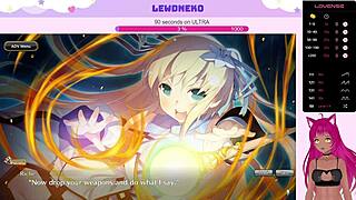 Vtuber Lewdneko Plays Evenicle Part 3 with Cute Anime Creampie Moaning