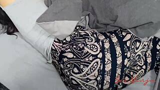 my step-mom can’t see without glasses, so i sneak a creampie in