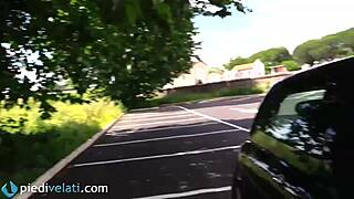 Bianca in Pantyhose Teasing with Boot Removal