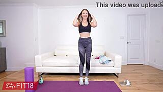 Stunning 18-Year-Old Ukrainian Sissy Moore Fucked Hard in Tight Yoga Pants!