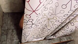 I spy on my cousin showering and then fuck her moaning