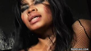 Raunchy bdsm threesome features brunette thai sluts in wet, hairy group action with moaning