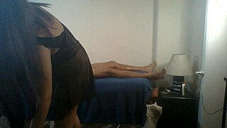 Beautiful Skinny Transsexual in Crossdressing Gives Tantric Massage That Turns Into Screaming Sex