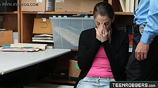 Shoplifter Bobbi Dylan Bent Over and Fucked by Perv Officer