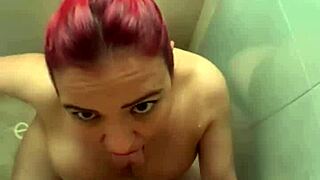 Who knew a simple shower could turn into a steamy milf blowjob with big tits and ass?