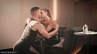 black shiny pants hot steamy pov fingering anal play with blowjob