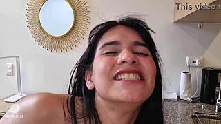 Friend's Daughter Swallows Big Sausage