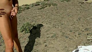 Lucky Voyeur Captures Shy Cutie in Maspalomas Retro Scene