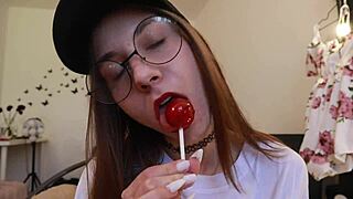 Nothing unusual, just sucking a lollipop