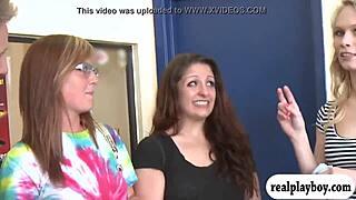 Hot babes flash tits and ass for cash