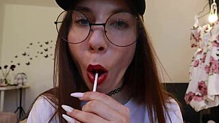Nothing unusual, just sucking a lollipop