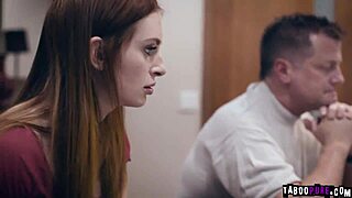 Mr. Grayson roughly bangs Maya Kendrick's tight redhead pussy