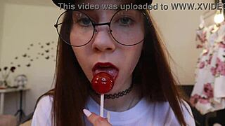 Nothing unusual, just sucking a lollipop