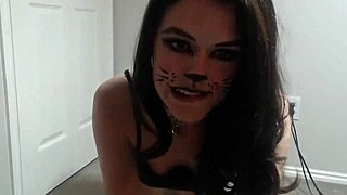 Teen in Cat Outfit Plays Solo on Webcam