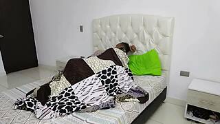 damn, i sneak into bed with my padrastro naked and tease him until i ride his thick cock - part 1