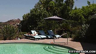 Nina North Squirts on Her Big Tits in Hardcore Scene