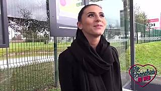 nelly, the italian flirt, loves outdoor fun in public spots