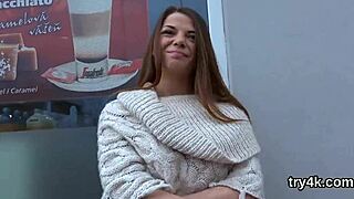 Sweet teen cutie gives POV blowjob then gets vagina fucked hard