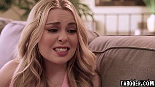 Skyler Storm and Nathan Bronson hook up in front of Haley Spades, licking and kissing passionately in a group scene.