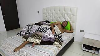 damn, i sneak into bed with my padrastro naked and tease him until i ride his thick cock - part 1