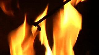 Lesbian submissive pleasures herself for her dominant mistress in this femdom scene