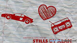 petite sapphic babes licking pussy in closeup with intense erotic vibes