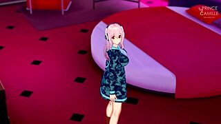 When Super Sonico became sexually aroused during a model shoot – Anime hentai