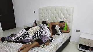 damn, i sneak into bed with my padrastro naked and tease him until i ride his thick cock - part 1