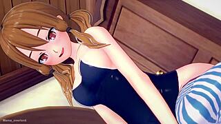 la hermanastra quiere carino usando su traje de bano