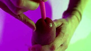 bdsm penis bondage fucking urethra with vibrator before cum