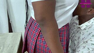 I persuaded a uniformed babe for office fun for cash