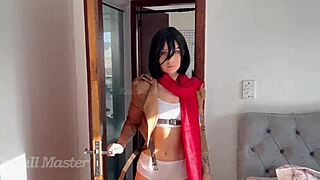 Did you see that cute teen cosplay mikasa getting filled with cum?