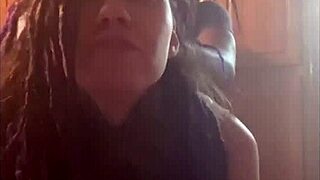 Beautiful Latina dreadhead bent over kitchen counter for deep domination 😈