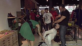 I watch brunette in public double penetration humiliation