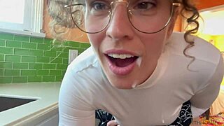 Stepmom sneaks a quickie with stepson after school before hubby.