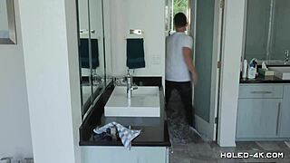 Teen babe's tight asshole gaped and creampied by big cock