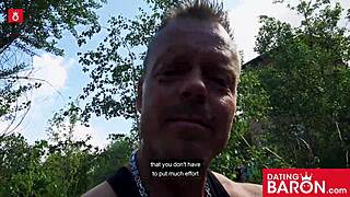 gothic teen sucks cock outdoor with cum on tits 😈