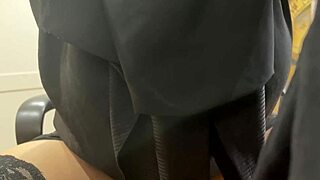 teen in stockings experiences an intense moment.