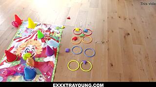 Petite 18+ babe Aften Opal skips carnival rides for her boyfriend's huge cock at the holiday event.