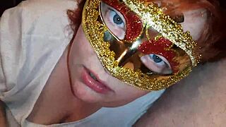 Curvy Russian BBW Sucks Cock in Closeup, Watches Eyes, Eats Cum