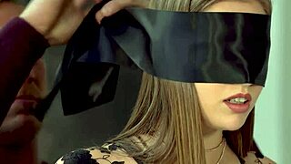 Discover Kimber Délice's first scene: blonde teen with big tits in stockings doing blowjob, cowgirl, and doggystyle